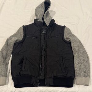 Burton Black and Gray Hooded Vest